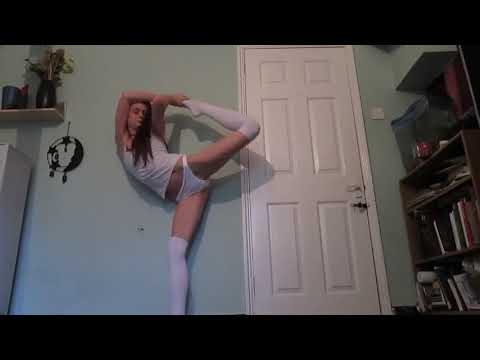 Girl stretching exercises