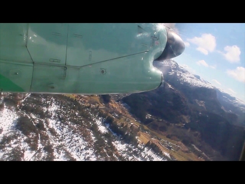 Widerøe Dash 8-100 Førde-Oslo Safety, Takeoff, Inflight, Landing WF188