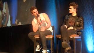 Paul Wesley imitating Ian Somerhalder and Nate Buzolic who is imitating Steven McQueen video