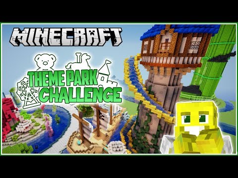 SmallishBeans - Huge Rapunzel Water Slide! | Minecraft Theme Park Challenge | Ep.10