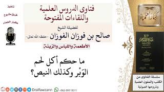 صورة ما حكم أكل لحم الوَبْر والنيص؟ للشيخ صالح الفوزان