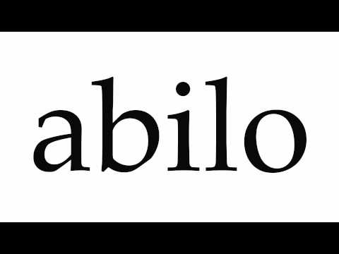 How to Pronounce abilo