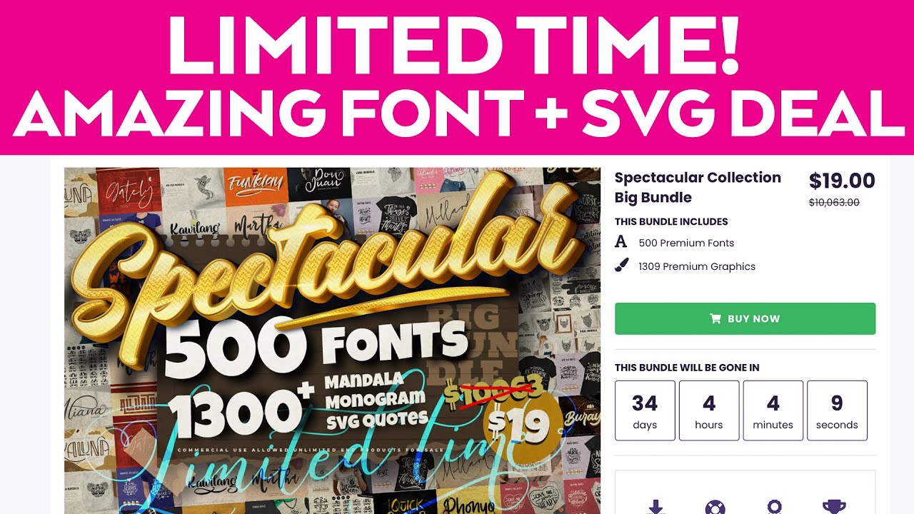 Grab this Limited Time Creative Fabrica Font and SVG Bundle While You Can!!