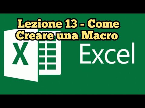 Corso di EXCEL - Lezione 13 Creare una Macro e associarla ad un Pulsante