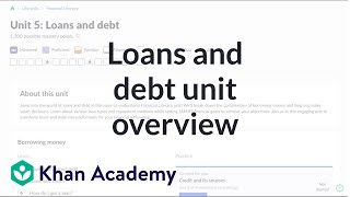 Loans and debt unit overview | Teacher resources | Financial Literacy | Khan Academy