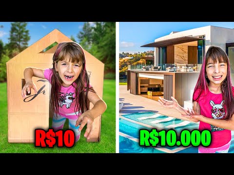 Morando em uma CASA de R$100, R$1000 ou R$10000 ! - Desafio COMPILAÇÃO