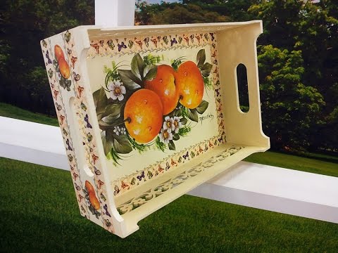 DECOUPAGE BANDEJA LARANJAS com Mamiko Yamashita - Programa Arte Brasil - 04/03/2016