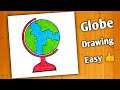 How to draw a Globe drawing | Step by step drawing easy | globa drawing easy
