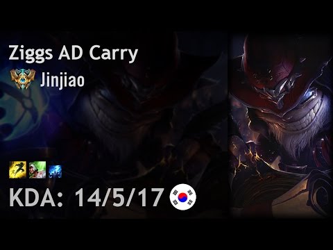 Ziggs AD Carry vs Ashe - Jinjiao - KR Challenger Patch 6.24
