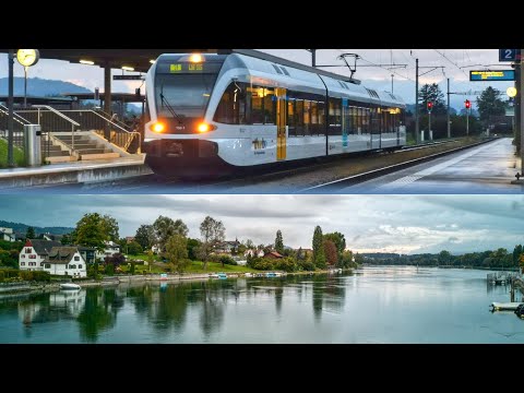 SBB Thurbo Zugbegegnung im Bahnhof Stein am Rhein und Impressionen der Landschaft