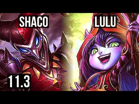 SHACO & Ezreal vs LULU & Kai'Sa (SUPPORT) (DEFEAT) | Rank 1 Shaco, 4/1/10 | NA Grandmaster | v11.3