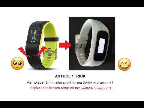 GARMIN VIVOSPORT (broken/cassé) Trick/Astuce Remplacement/Replacement Bracelet/Band/Strap