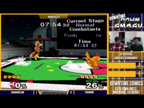Downtime Downsplash - Singles WR3: BananaSlam (Pikachu) vs. Foxnard (Fox)