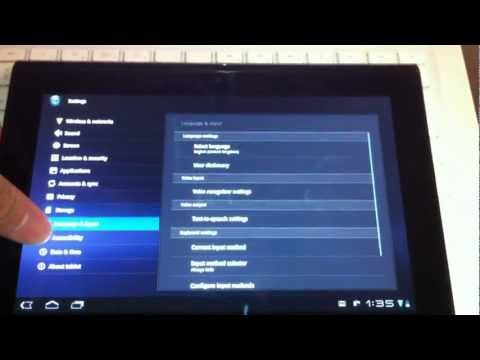 Sony Tablet S boot up, setup and settings. HD