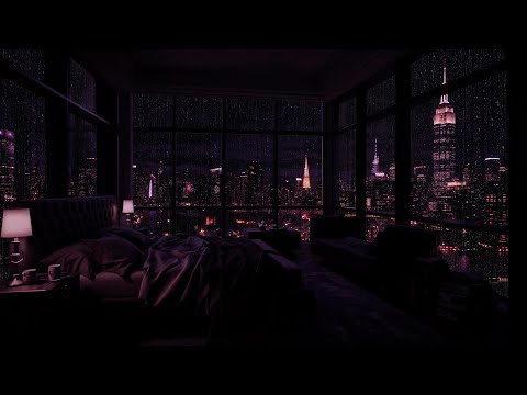 Rainy Night in a Luxury NYC Apartment 💦😴Aesthetic Cityscape Ambience for Sleep & Relaxation