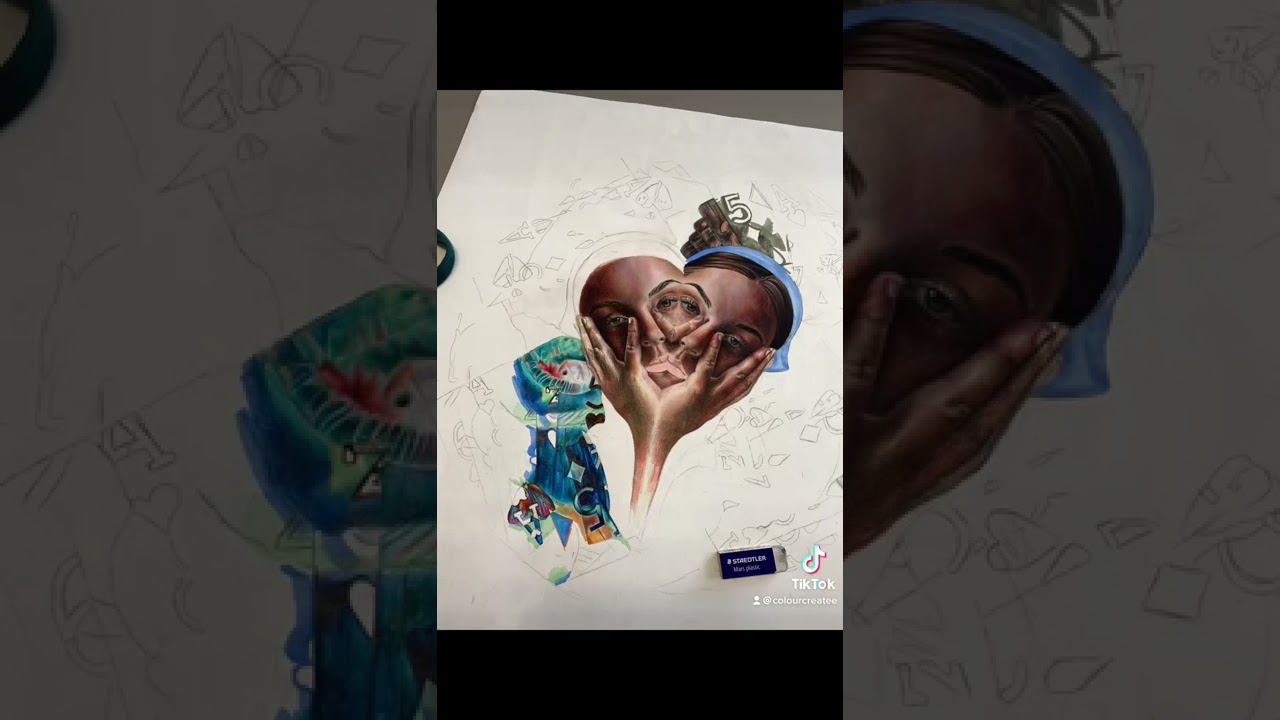 Watch me complete my A Level art final piece (A* project!) #shorts