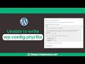 Unable To Write Wp Config Php File SOLVED