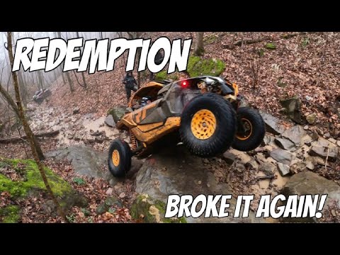 First SXS Up Double Black Trail 77 Lower Branch at the Hatfield McCoy Bearwallow System | Can Am X3