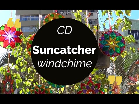 See what I made with CD💛CD Suncatcher/wind chime💛CD crafts💛garden decor💛CD wind chime💛Easy DIY Decor