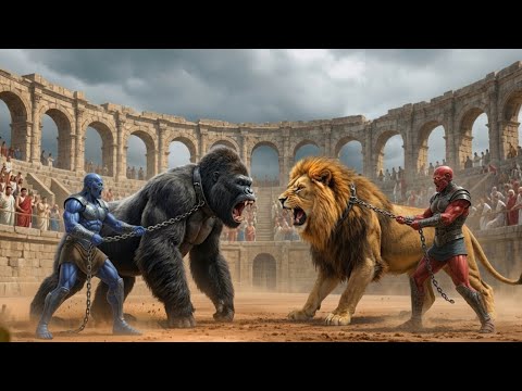 EPIC BATTLE: King Kong vs Golden Lion | Who Survives The Roman Arena? | 4K ⚔️