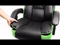 Scaun gaming rotativ Arka Chairs B67 black green cu suport picioare , piele ecologica