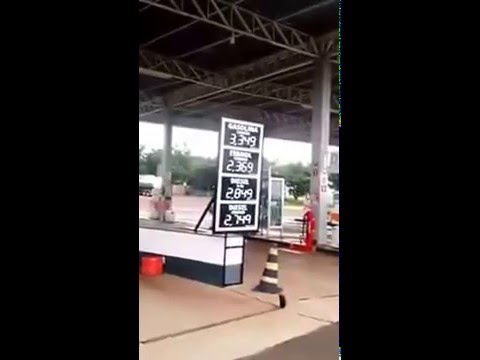 Olha o preço da gasolina e álcool Posto Serro Azul