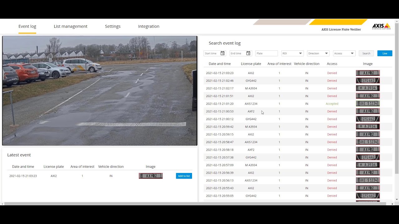 Axis Analyse vidéo License Plate Verifier Licence 1 canal