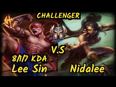 SDG Xiaopeng (LEE SIN) vs NIDALEE - 8/1/7 KDA JUNGLE CHALLENGER GAMEPLAY - KR