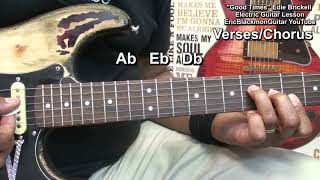 How To Play GOOD TIMES Edie Brickel On Electric Guitar Lesson - EEMusic EricBlackmonGuitar