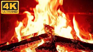 🔥 Nightime Fireplace in 4K Ultra HD 🔥 Crackling Fire Sounds 10 Hours | Cozy Fireplace Ambience