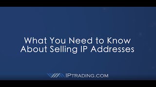 Selling IPv4 addresses