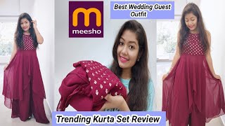 Trending Wedding Guest Kurta Set Review & Try On | Meesho Kurta Palazzo Set || Krrish Sarkar