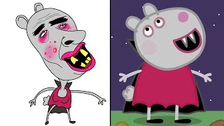 Funny Peppa Pig Helloween Party Drawing Meme
