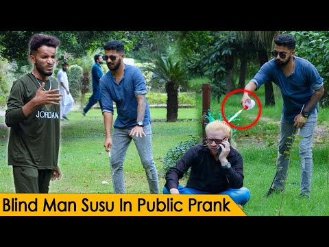 Blind Man Susu in Public Prank @CrazyPrankTV