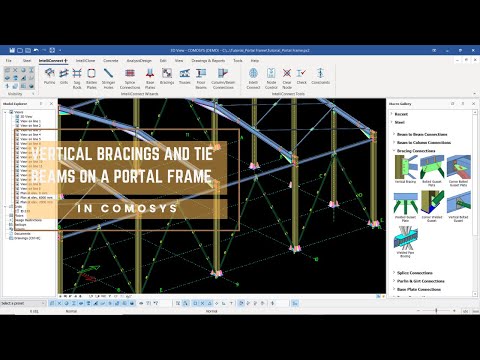 How to ADD and Connect Vertical Bracings and Tie Beams on a Portal Frame in COMOSYS