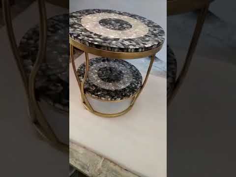 Expensive Indian Semi Precious Mother Of Pearl Stone With Brass Table