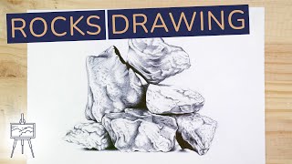 How to Draw Rocks Step by Step #drawingtutorial