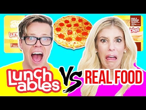 LUNCHABLES VS. REAL FOOD CHALLENGE (FOOD TASTE TEST)