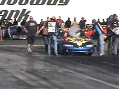 Pro mod HUGE NITROUS EXPLOSION SHAKEDOWN 11 8 09