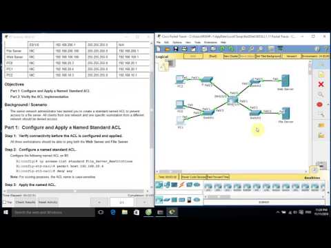 [CCNA S2] 9.2.1.11 Packet Tracer - Configuring Named Standard ACLs