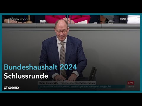 Video Thumbnail: Bundestagsdebatte zum Bundeshaushalt 2024 - Schlussrunde am 02.02.24