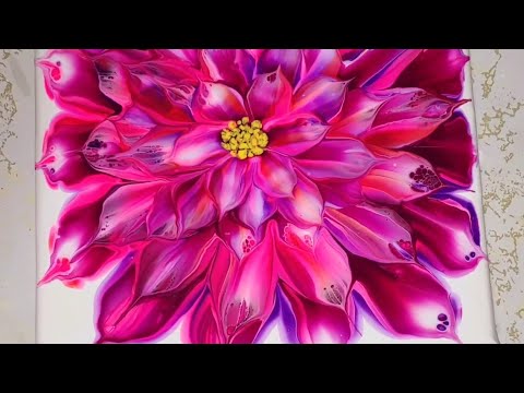 STUNNING Flower Using Artist's Loft Ready-mixed Pouring Paints #art #acrylicpainting #painting
