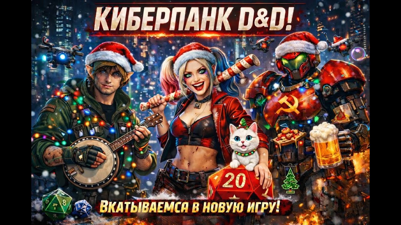 Новогодний стрим ДнДа! Катя, Настя и Дима спасают Рождество от Антона!