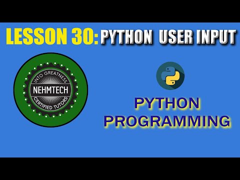 Python Programming Lesson 30 Python User Input