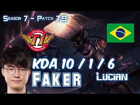 SKT T1 Faker LUCIAN vs EKKO Mid - Patch 7.9 BR Ranked