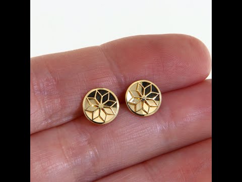 Cercei Aur Galben 14 k Floare Stilizata - Eleganta Artistica
