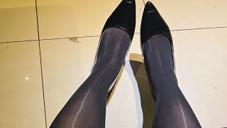 ファッション　光沢パンストコーデ Glossy pantyhose【パンストチャンネル】