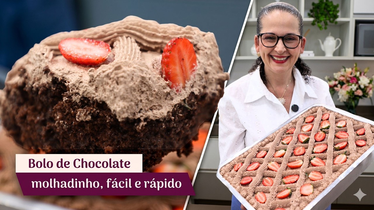Moist Chocolate Cake, Easy and Quick with Chocolate Mousse! - Isamara Amâncio