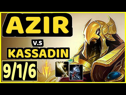 ABBEDAGGE (AZIR) vs KASSADIN - 9/1/6 KDA MID CHALLENGER GAMEPLAY - EUW