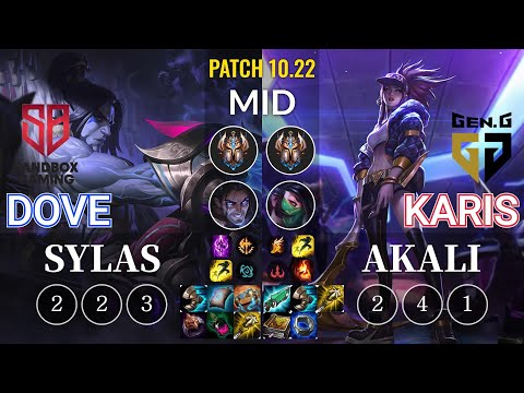 SB Dove Sylas vs GEN Karis Akali Mid - KR Patch 10.22